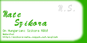 mate szikora business card